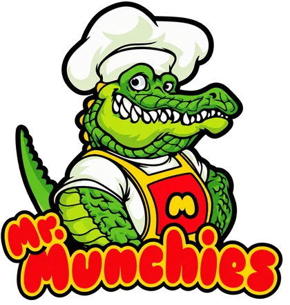 Mr. Munchies alligator chef mascot